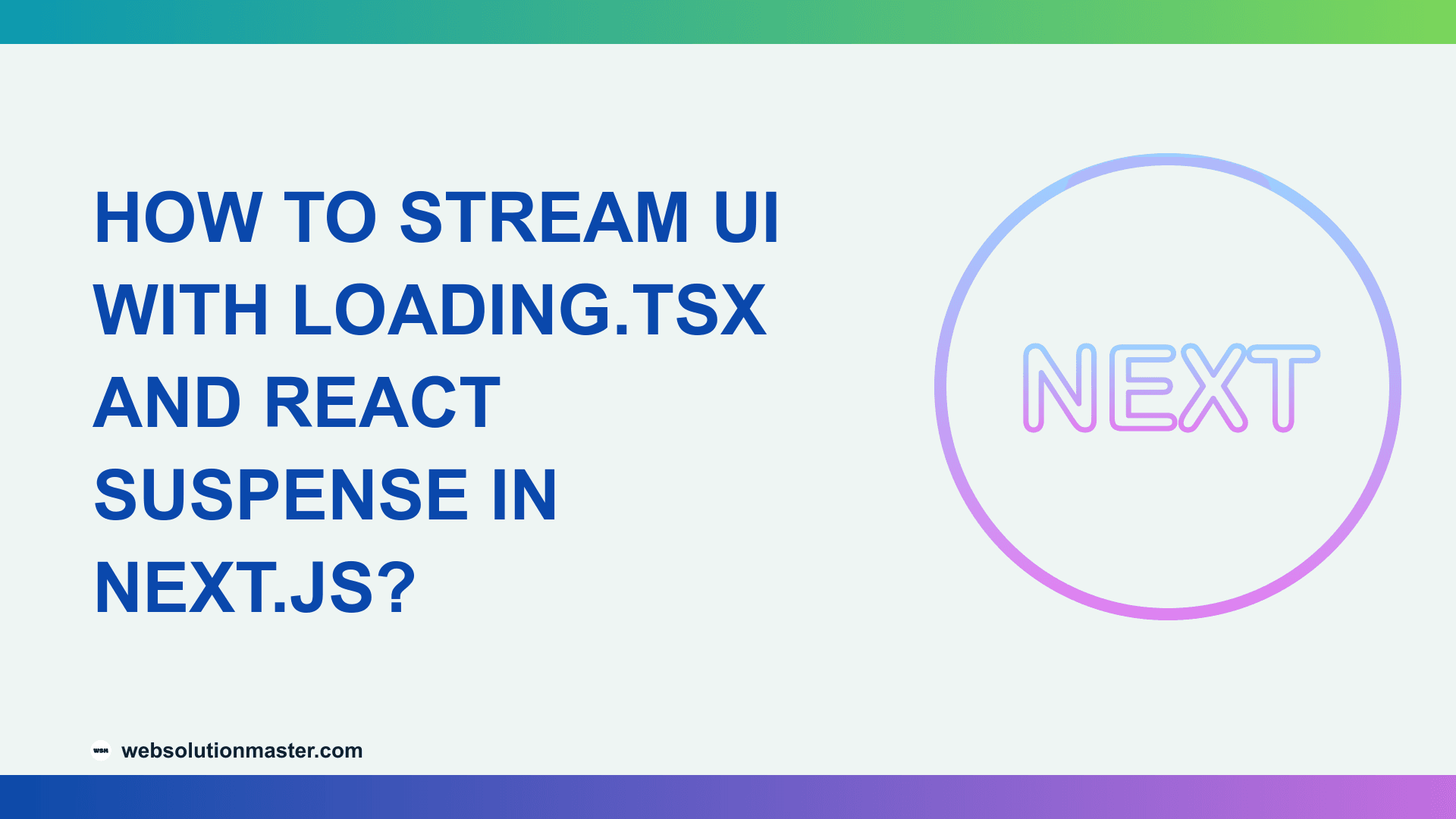 How to Stream UI with loading.tsx and React Suspense in Next.js?