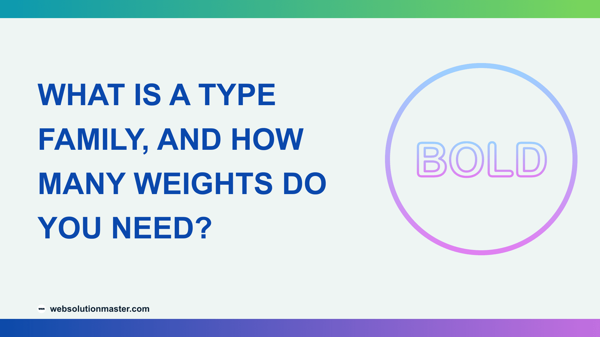 What Is a Type Family, and How Many Weights Do You Need?