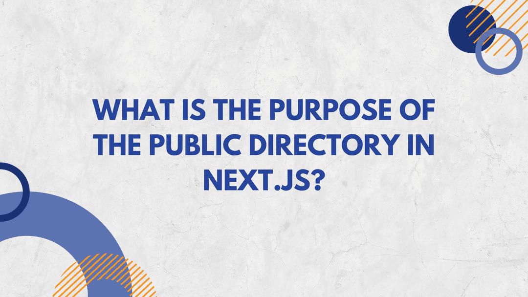 What is the purpose of the public directory in Next.js?