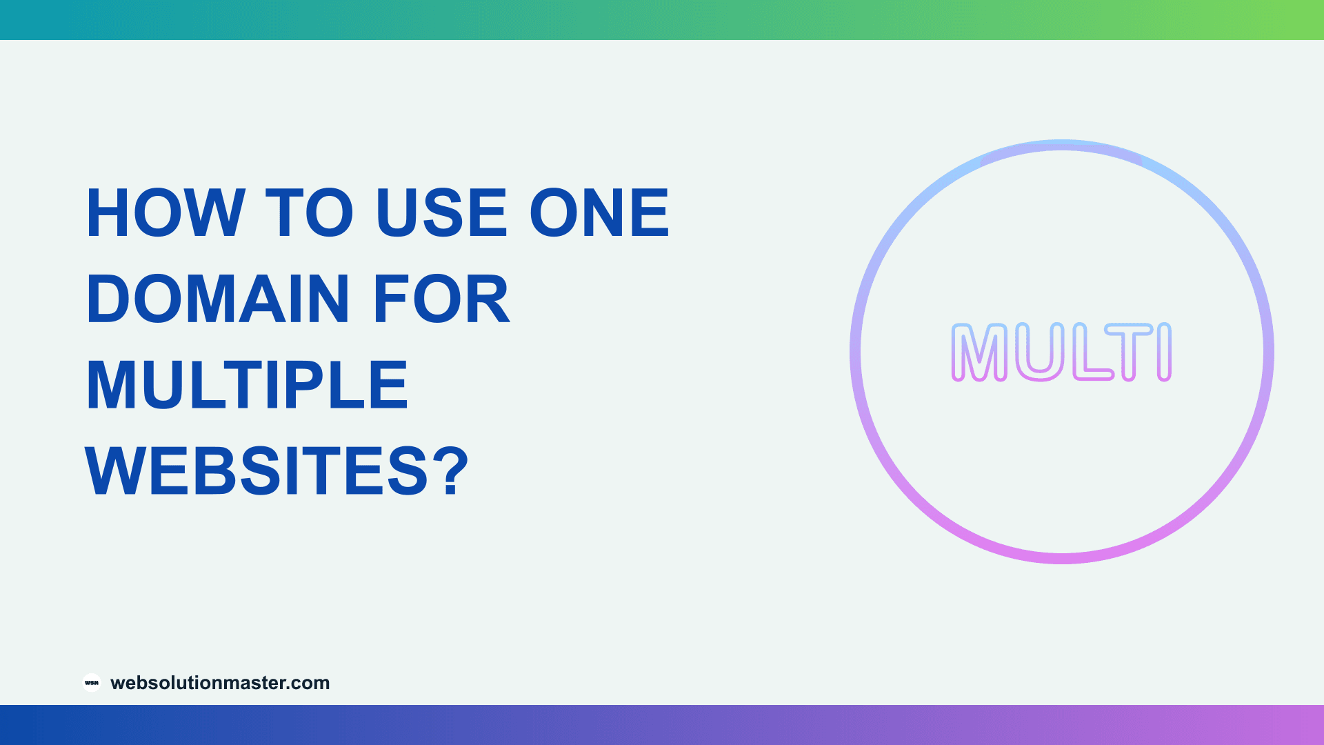 How to Use One Domain for Multiple Websites?